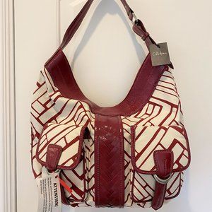 Cole Haan Red Print Bucket Purse